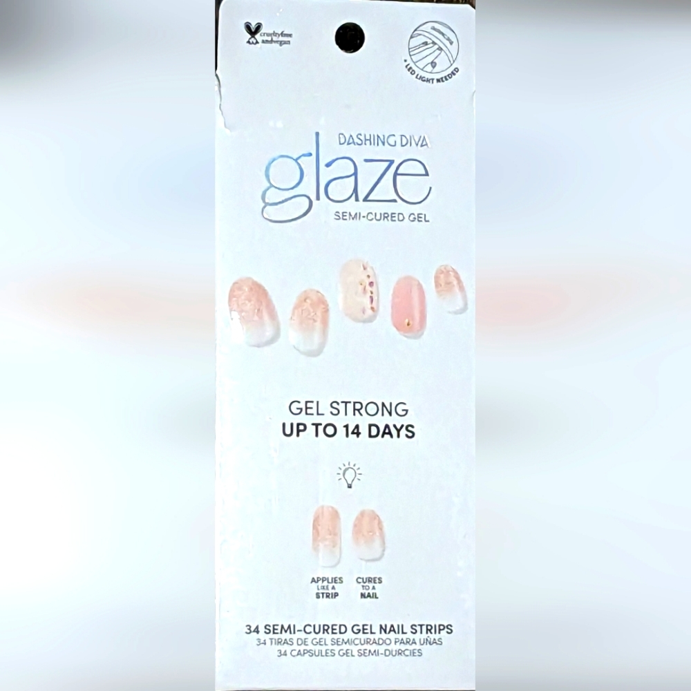 Dashing Diva Semi-Cured Gel Nail Strips - GAM18 Pink Champagne - 34